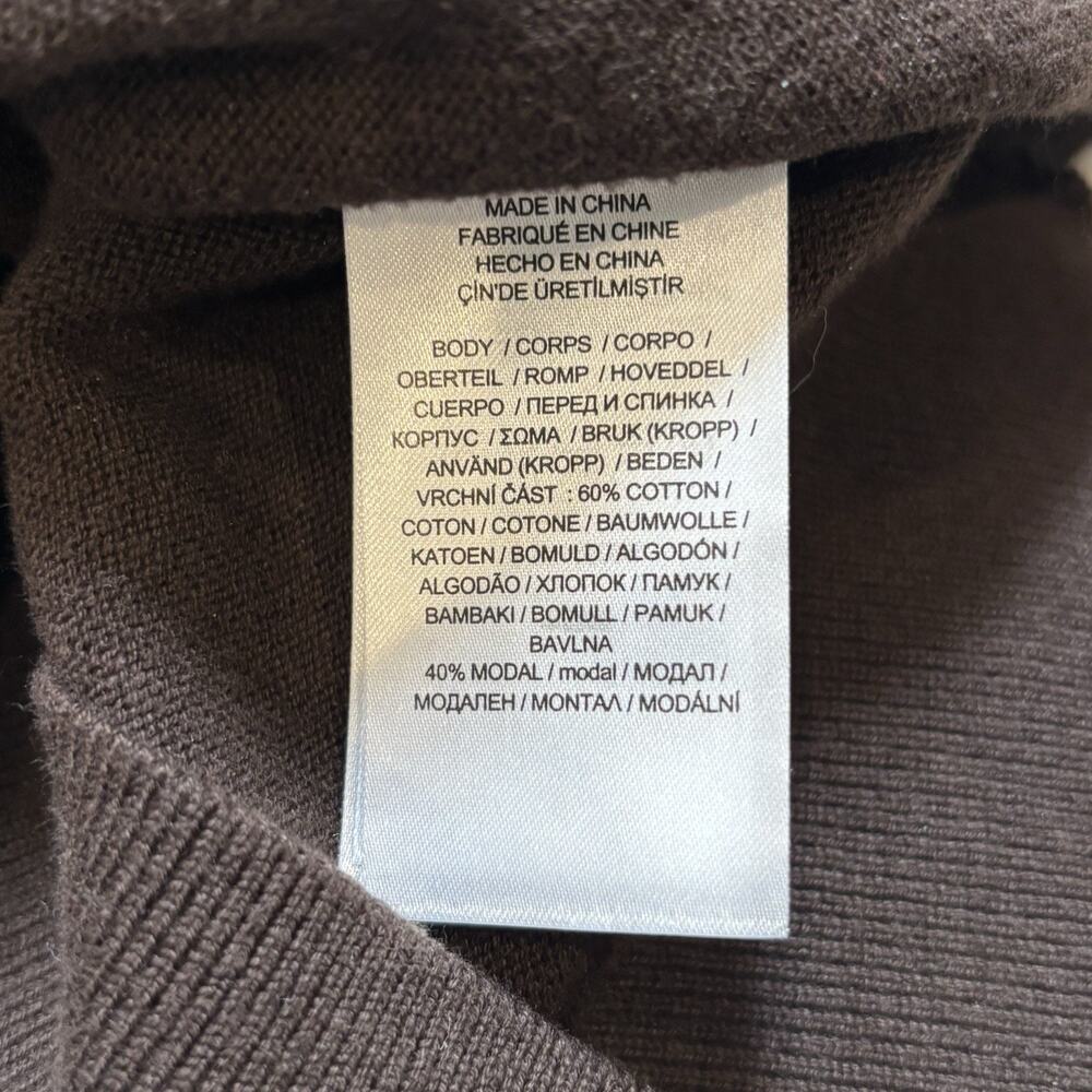 Lauren Ralph Lauren Brown Puff Sleeve Belted Crew Neck Sweater Brown Slim Medium - Picture 6 of 7